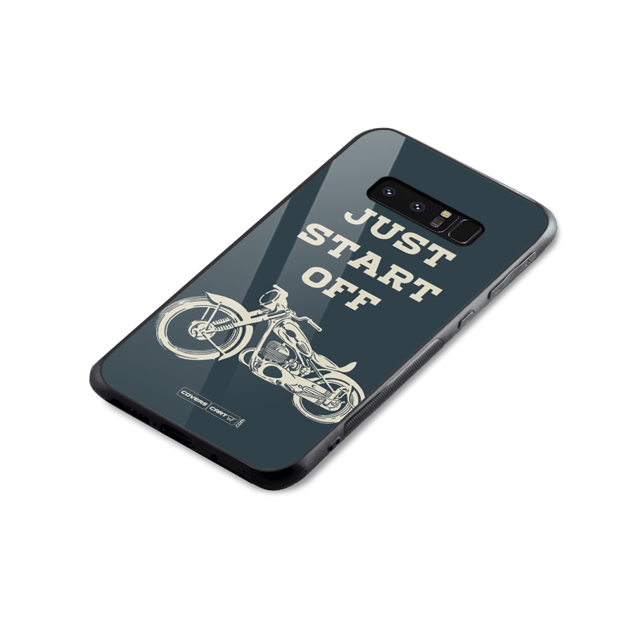 Just Start Off Glass Back Case for Galaxy Note 8