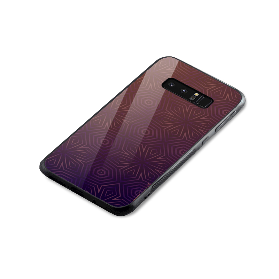 Lavish Purple Pattern Glass Back Case for Galaxy Note 8