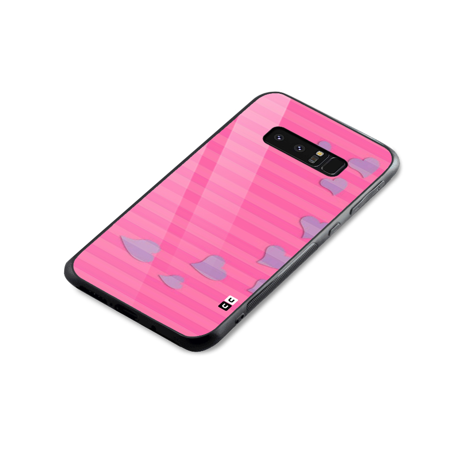 Light Heart Stripes Glass Back Case for Galaxy Note 8