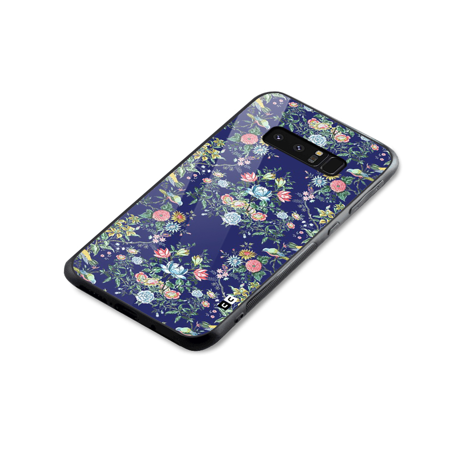 Little Flowers Pattern Glass Back Case for Galaxy Note 8