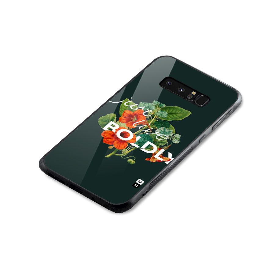 Live Boldly Glass Back Case for Galaxy Note 8