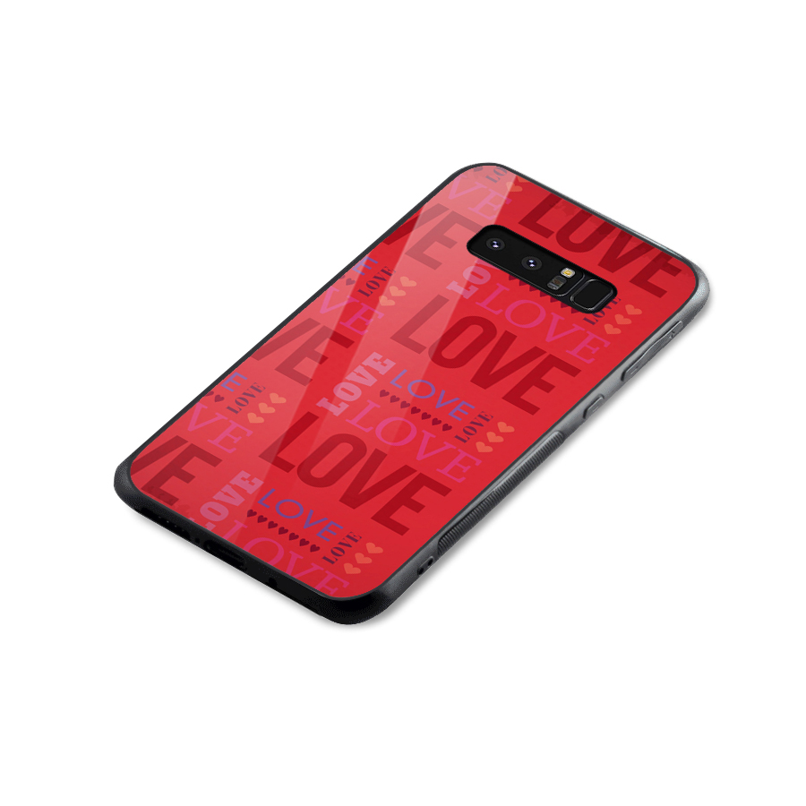Love Pattern Glass Back Case for Galaxy Note 8