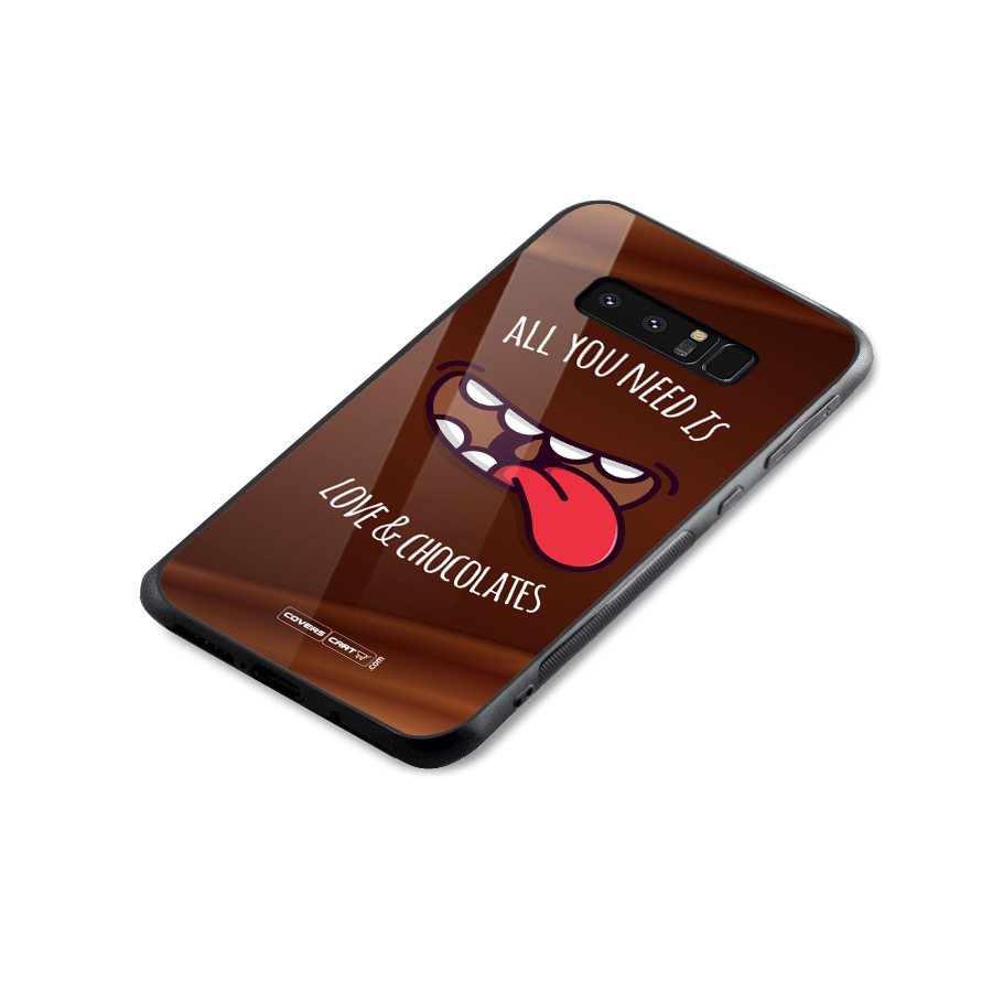Love and Chocolates Glass Back Case for Galaxy Note 8