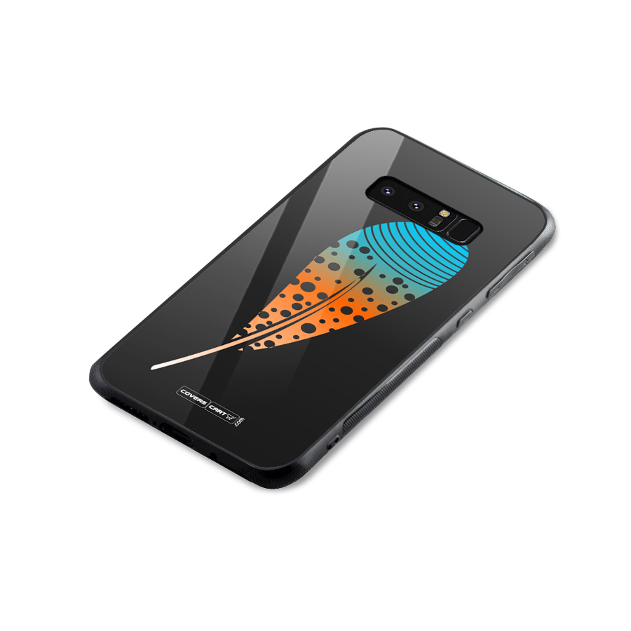 Magical Feather Glass Back Case for Galaxy Note 8