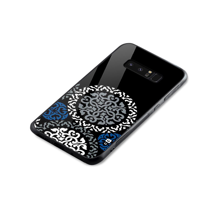 Mandala Circle Pattern Glass Back Case for Galaxy Note 8