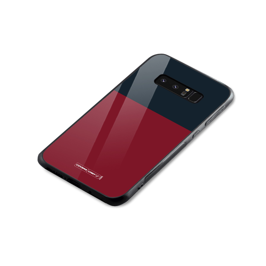Maroon and Navy Blue Glass Back Case for Galaxy Note 8
