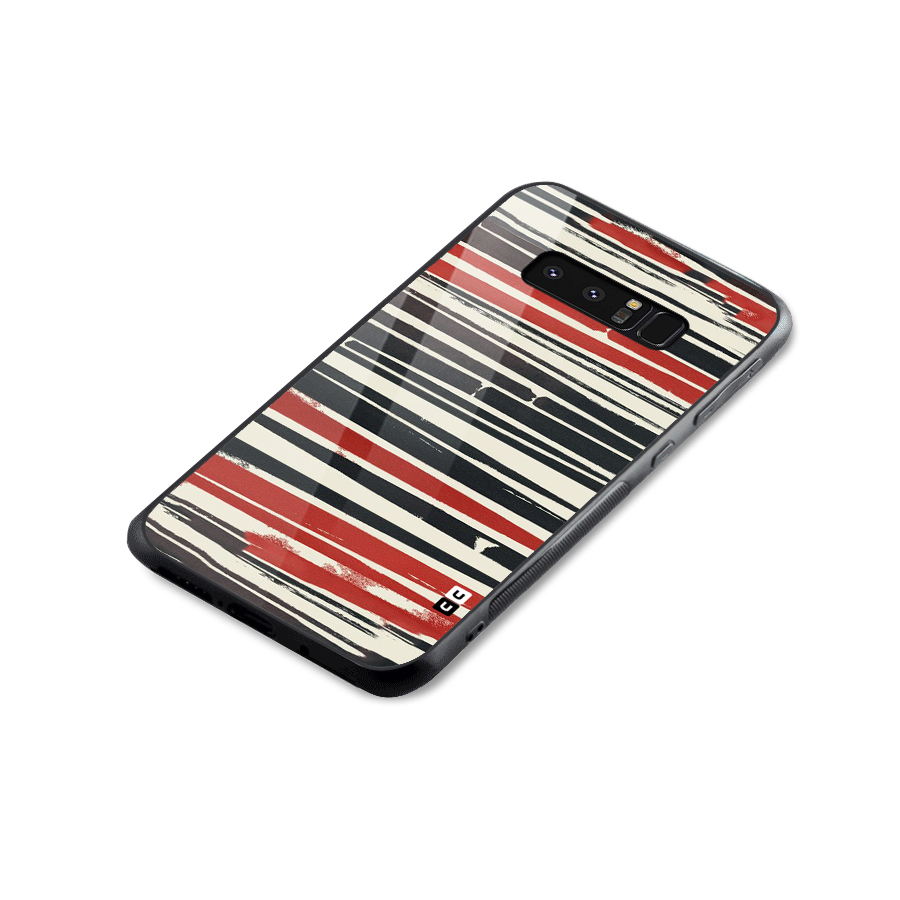 Messy Vintage Stripes Glass Back Case for Galaxy Note 8