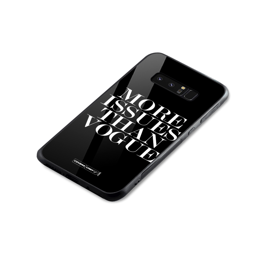 More Issues than Vogue (Black) Glass Back Case for Galaxy Note 8
