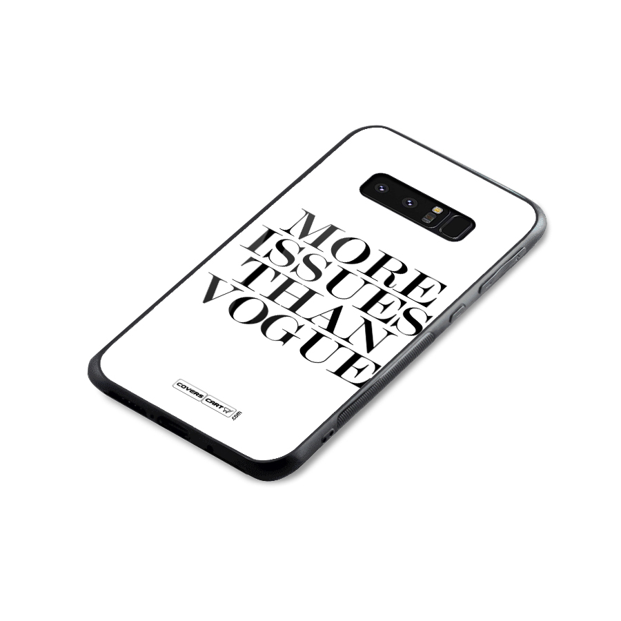 More Issues than Vogue (White) Glass Back Case for Galaxy Note 8