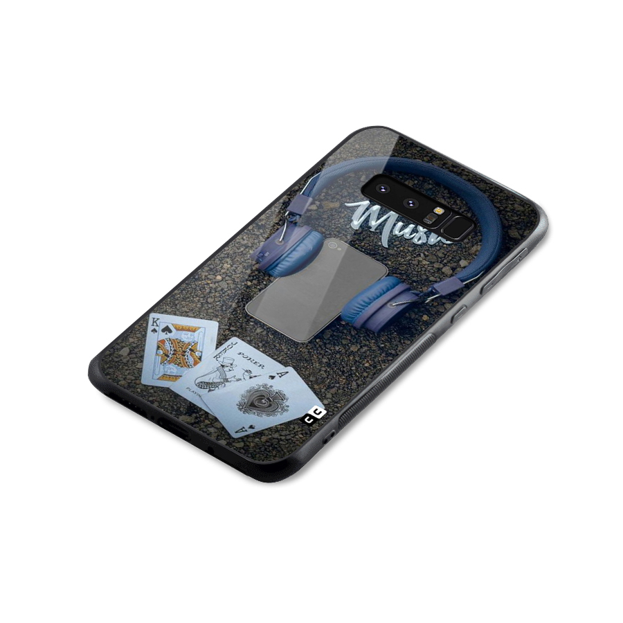 Music Power Cards Glass Back Case for Galaxy Note 8