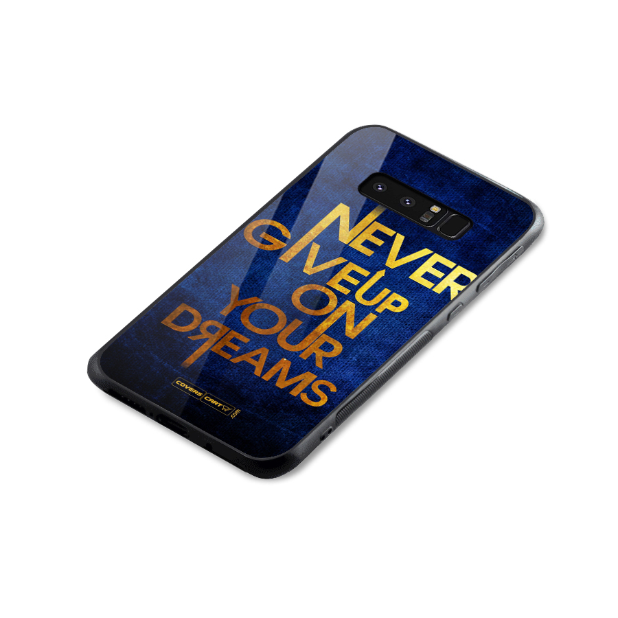 Never Give Up Glass Back Case for Galaxy Note 8