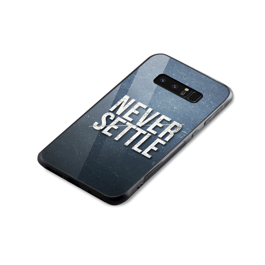 Never Settle Glass Back Case for Galaxy Note 8
