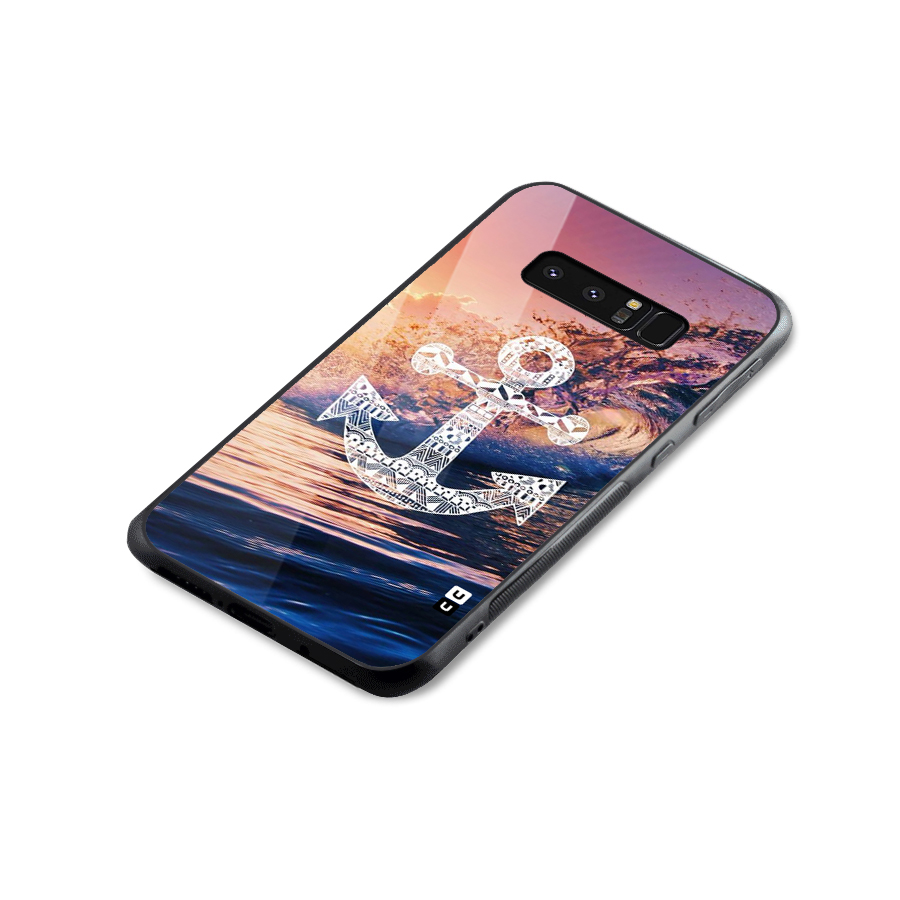 Ocean Anchor Wave Glass Back Case for Galaxy Note 8