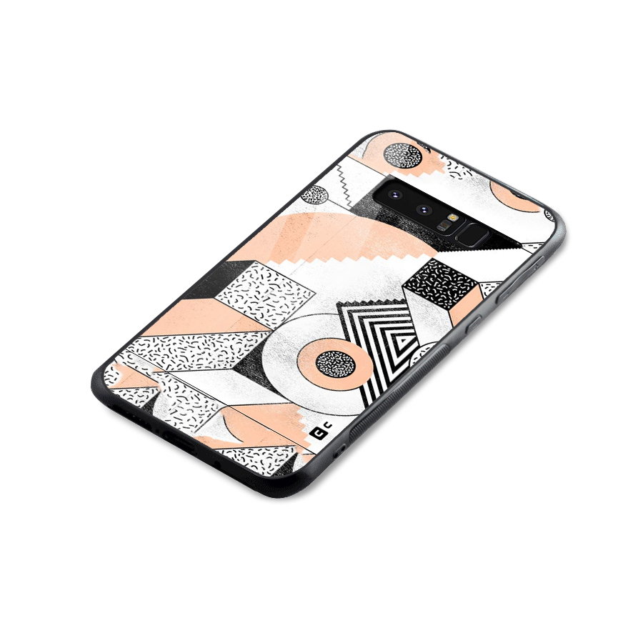 Orange Zig Zag Glass Back Case for Galaxy Note 8