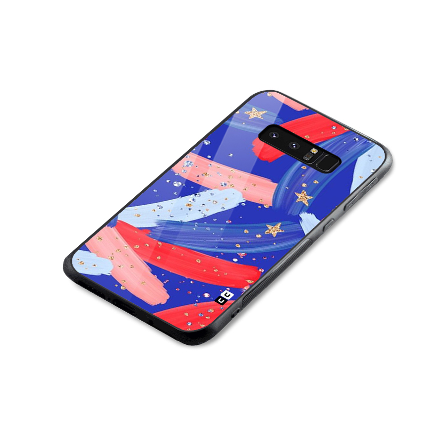 Paint Stars Glass Back Case for Galaxy Note 8