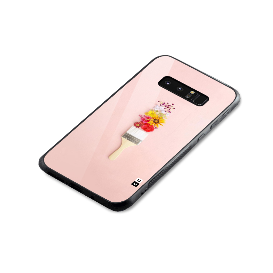 Painted Flowers Glass Back Case for Galaxy Note 8