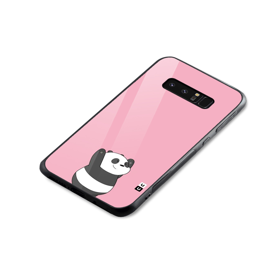 Panda Handsup Glass Back Case for Galaxy Note 8