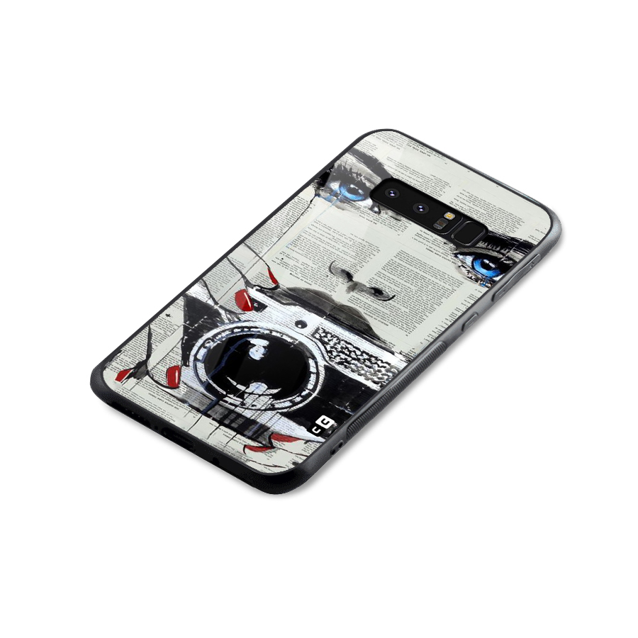 Paper Face Beauty Glass Back Case for Galaxy Note 8