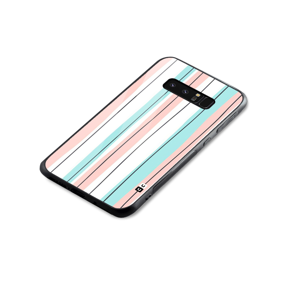 Pastel Tri Stripes Glass Back Case for Galaxy Note 8