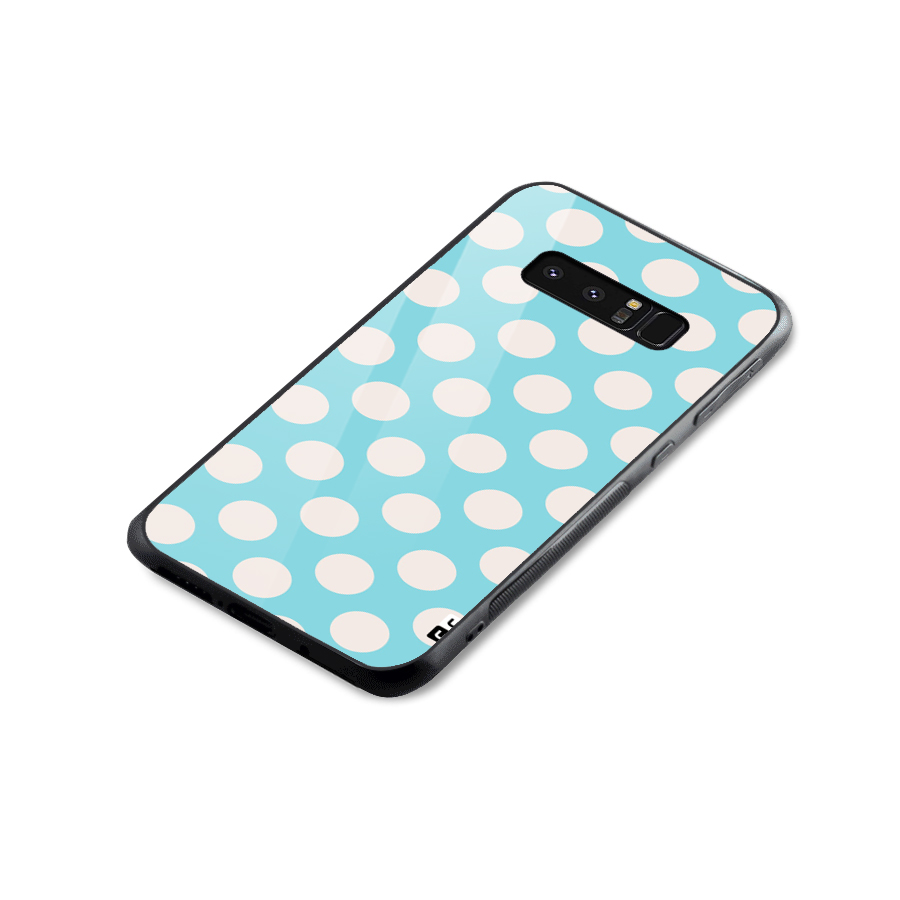 Pastel White Polka Dots Glass Back Case for Galaxy Note 8