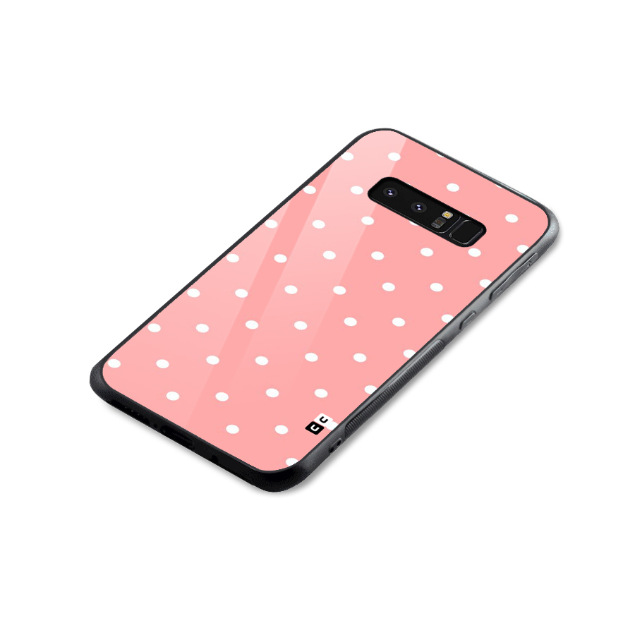 Peach Polka Pattern Glass Back Case for Galaxy Note 8