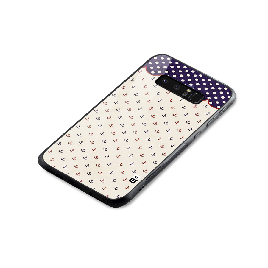 Polka Anchor Glass Back Case for Galaxy Note 8