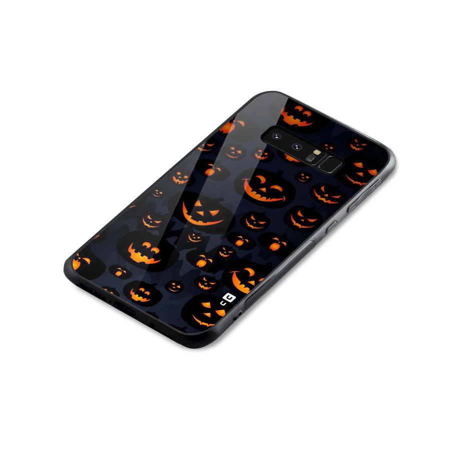Pumpkin Smile Pattern Glass Back Case for Galaxy Note 8