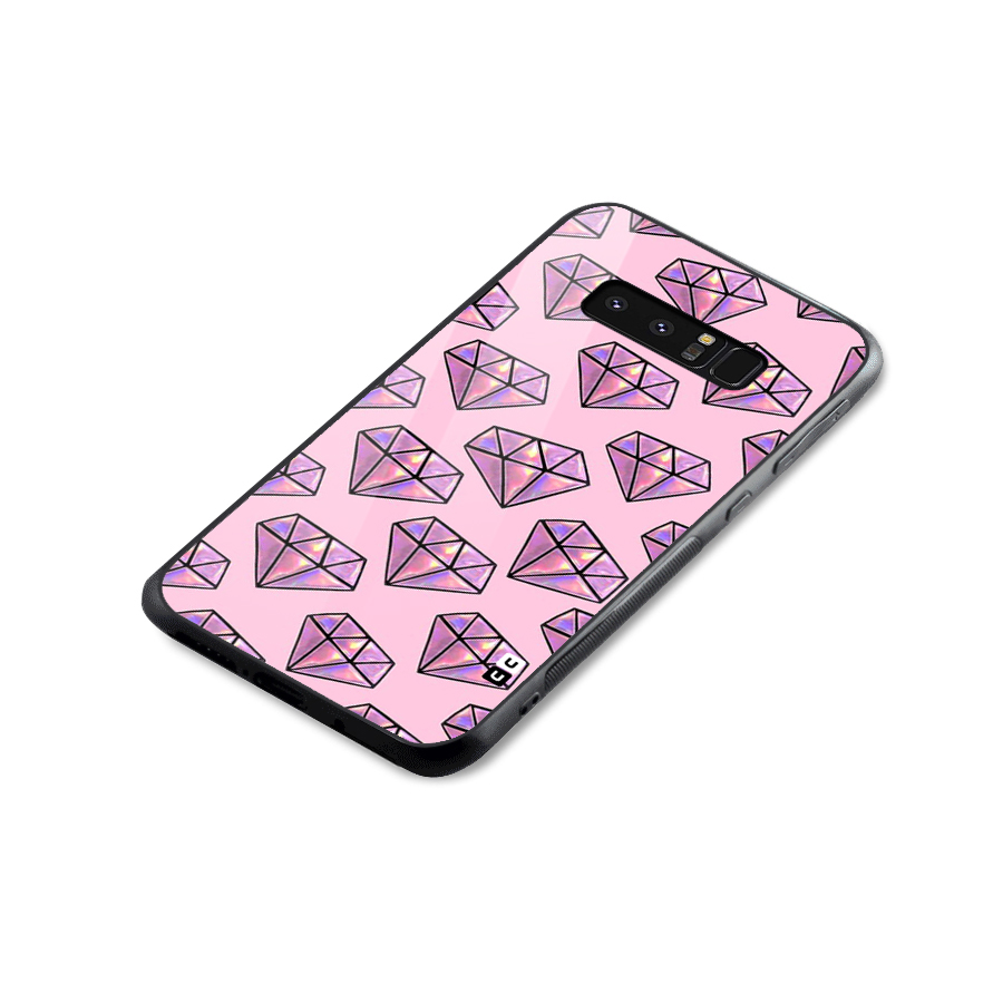 Purple Diamond Designs Glass Back Case for Galaxy Note 8