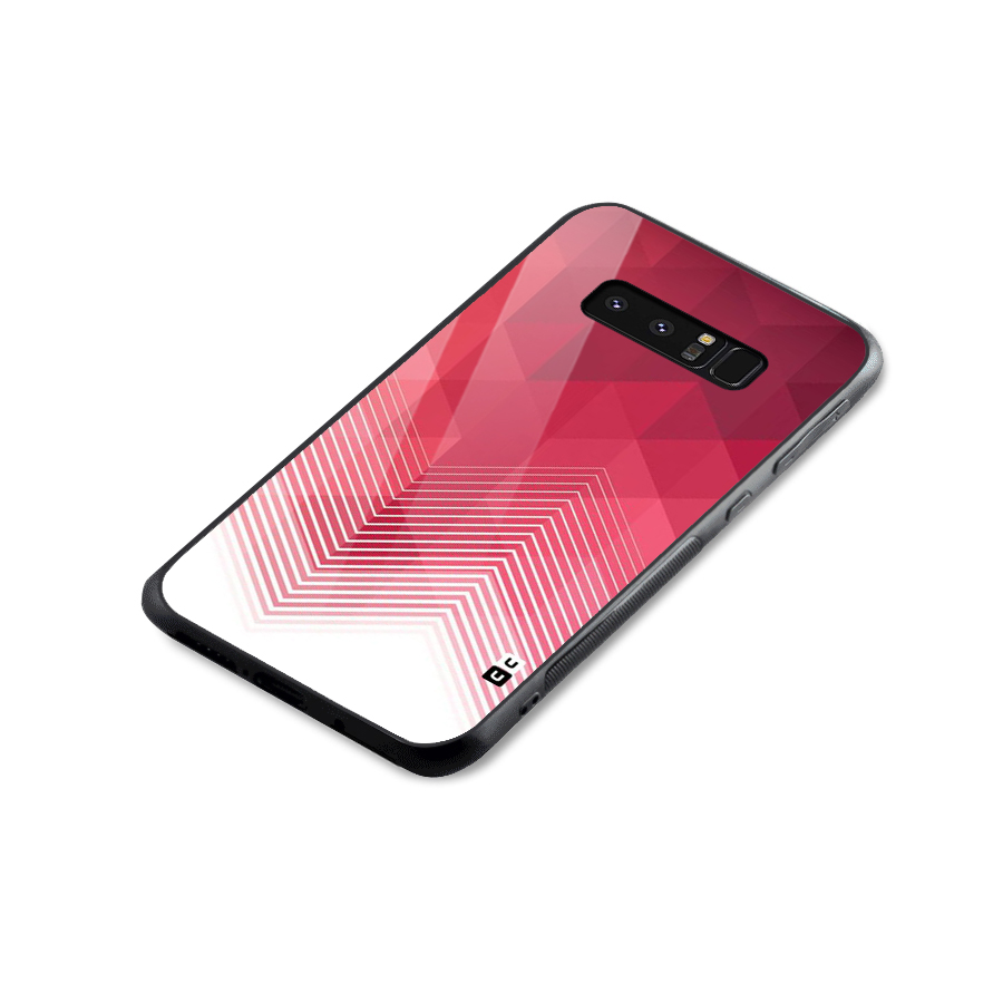 Red Chevron Abstract Glass Back Case for Galaxy Note 8