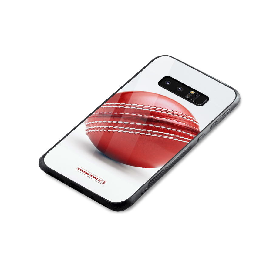 Red International Cricket Ball Glass Back Case for Galaxy Note 8