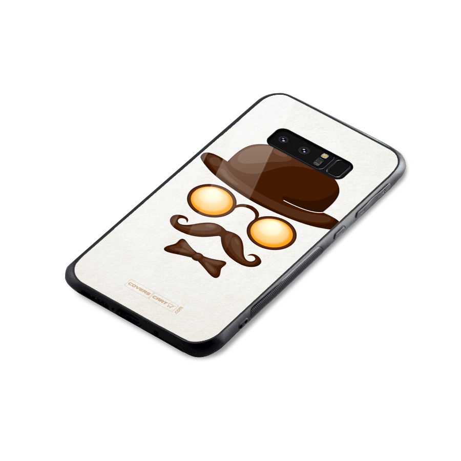 Retro Style Glass Back Case for Galaxy Note 8