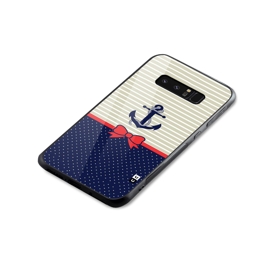 Ribbon Anchor Glass Back Case for Galaxy Note 8