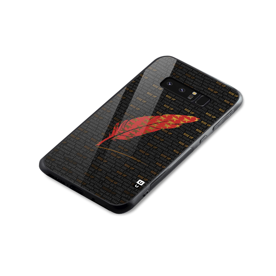 Rise Up Feather Glass Back Case for Galaxy Note 8