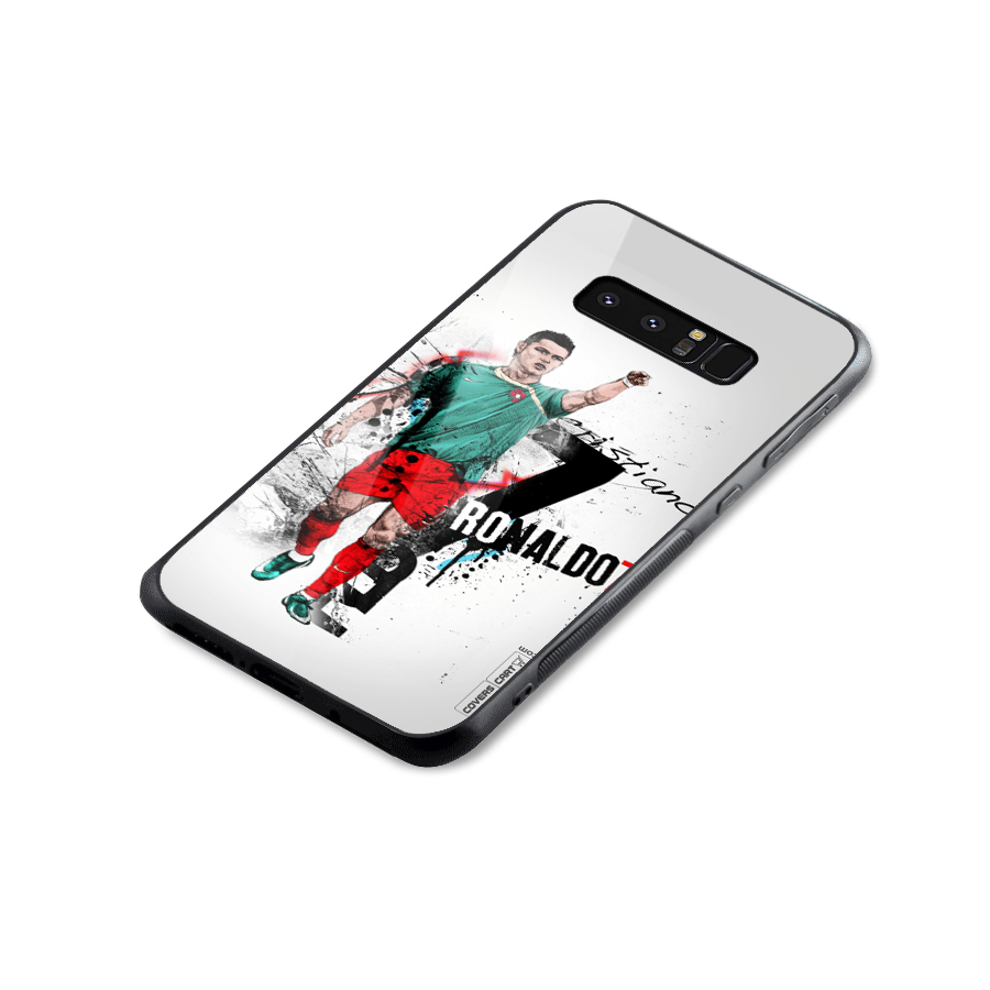 Ronaldo In Portugal Jersey Glass Back Case for Galaxy Note 8