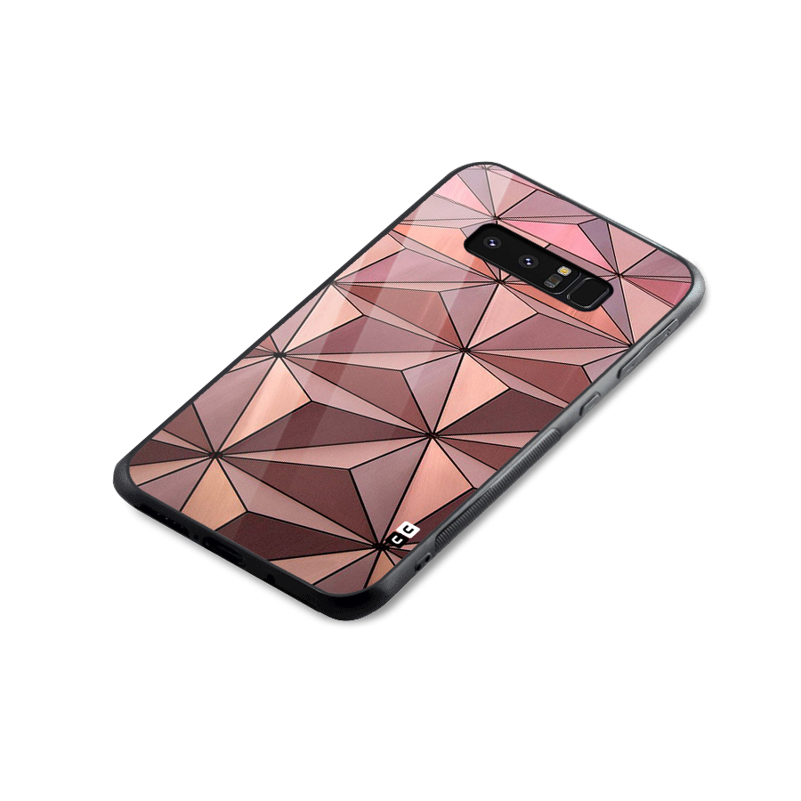 Rosegold Abstract Shapes Glass Back Case for Galaxy Note 8