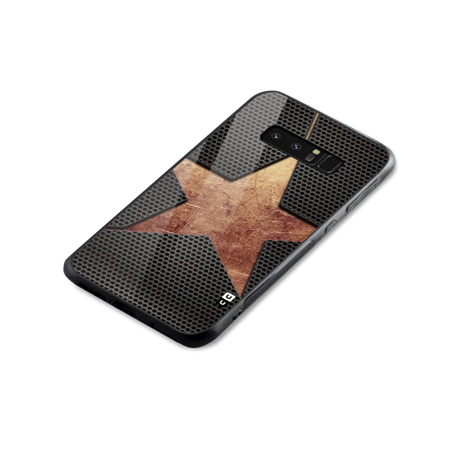 Rugged Gold Star Glass Back Case for Galaxy Note 8