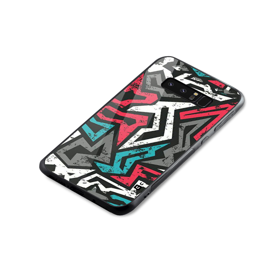 Rugged Strike Abstract Glass Back Case for Galaxy Note 8