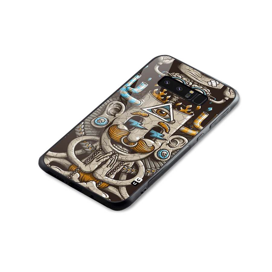 Sculpture Design Glass Back Case for Galaxy Note 8