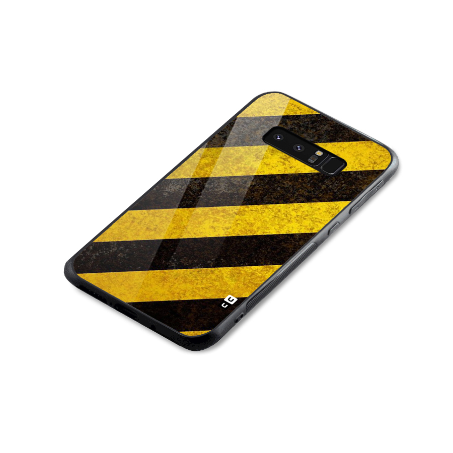 Shaded Yellow Stripes Glass Back Case for Galaxy Note 8
