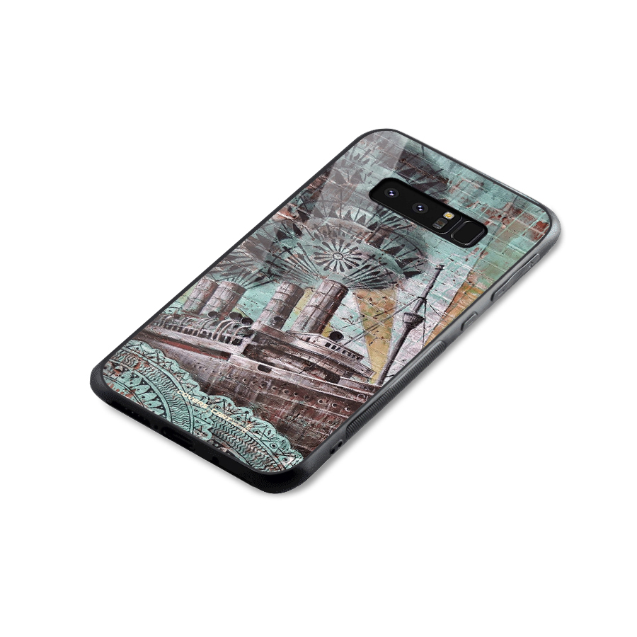 Ship Art Glass Back Case for Galaxy Note 8