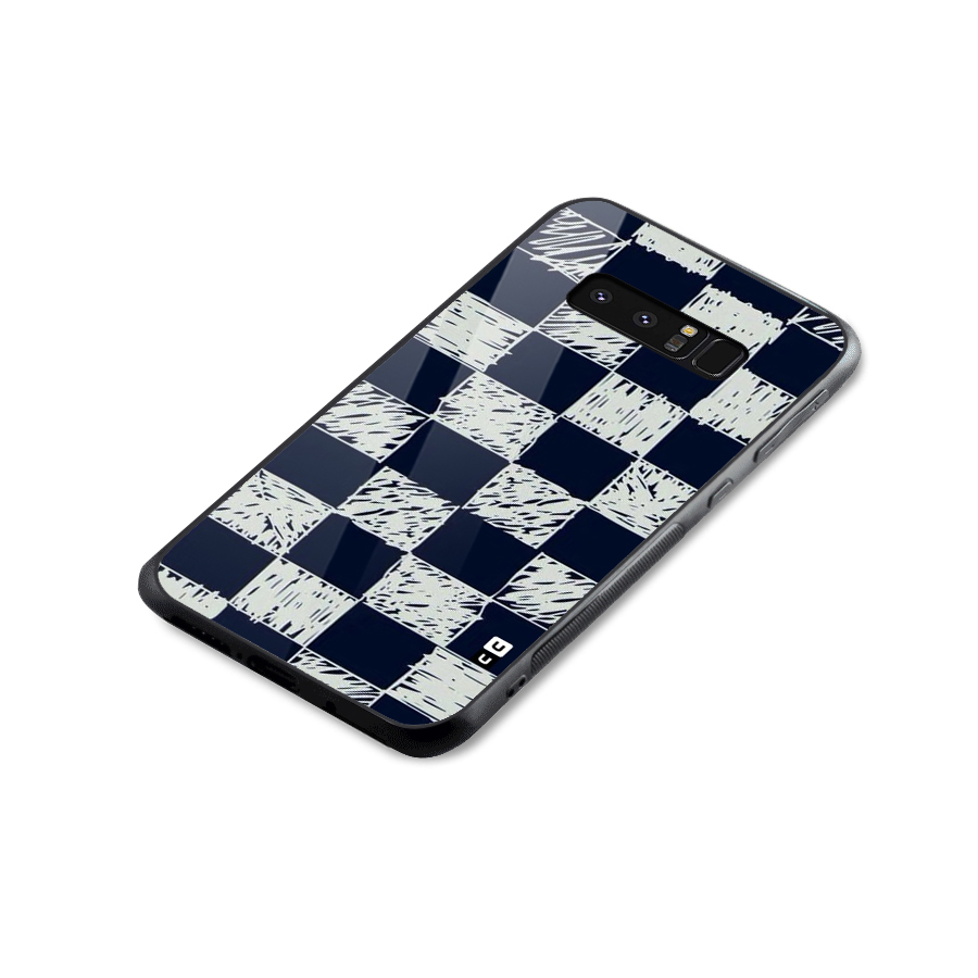 Sketchy Check Design Glass Back Case for Galaxy Note 8