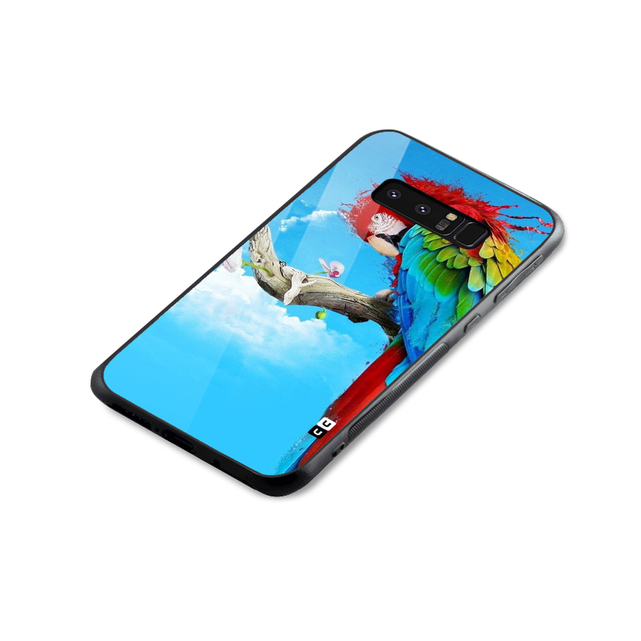 Sky Parrot Glass Back Case for Galaxy Note 8