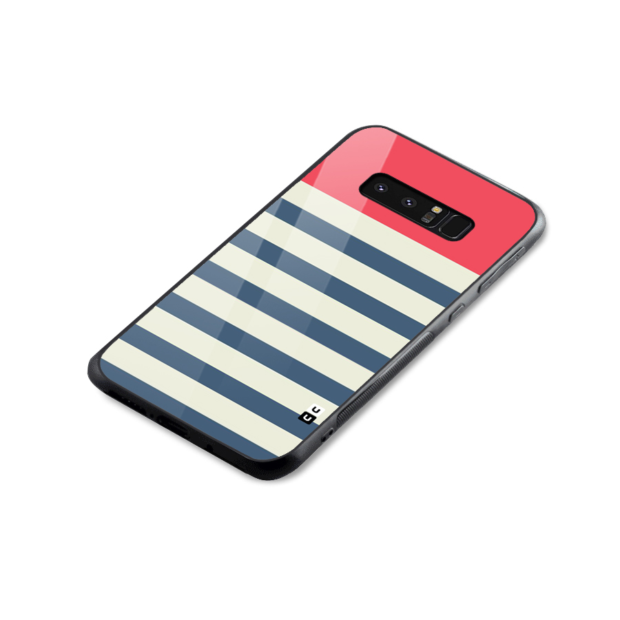 Solid Orange And Stripes Glass Back Case for Galaxy Note 8