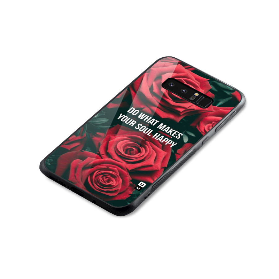 Soul Happy Glass Back Case for Galaxy Note 8