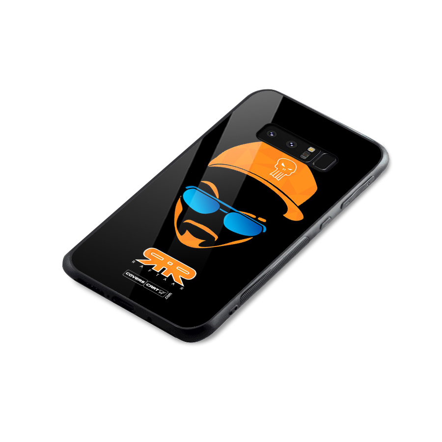 Special Raftaar Edition Orange Glass Back Case for Galaxy Note 8