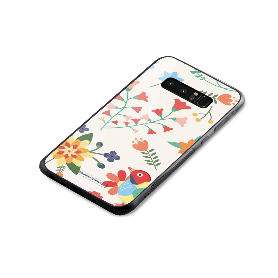 Spring Flowers Glass Back Case for Galaxy Note 8