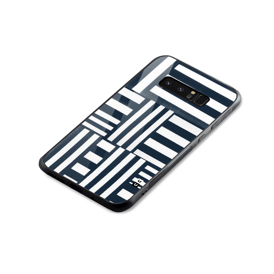 Square  Stripes Glass Back Case for Galaxy Note 8
