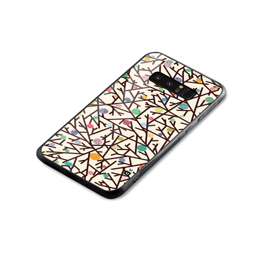 Stem Pattern Glass Back Case for Galaxy Note 8