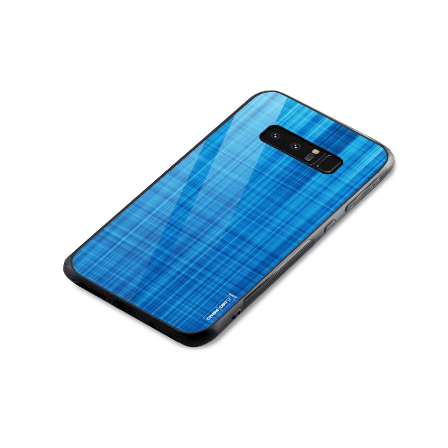 Stripe Blue Abstract Glass Back Case for Galaxy Note 8