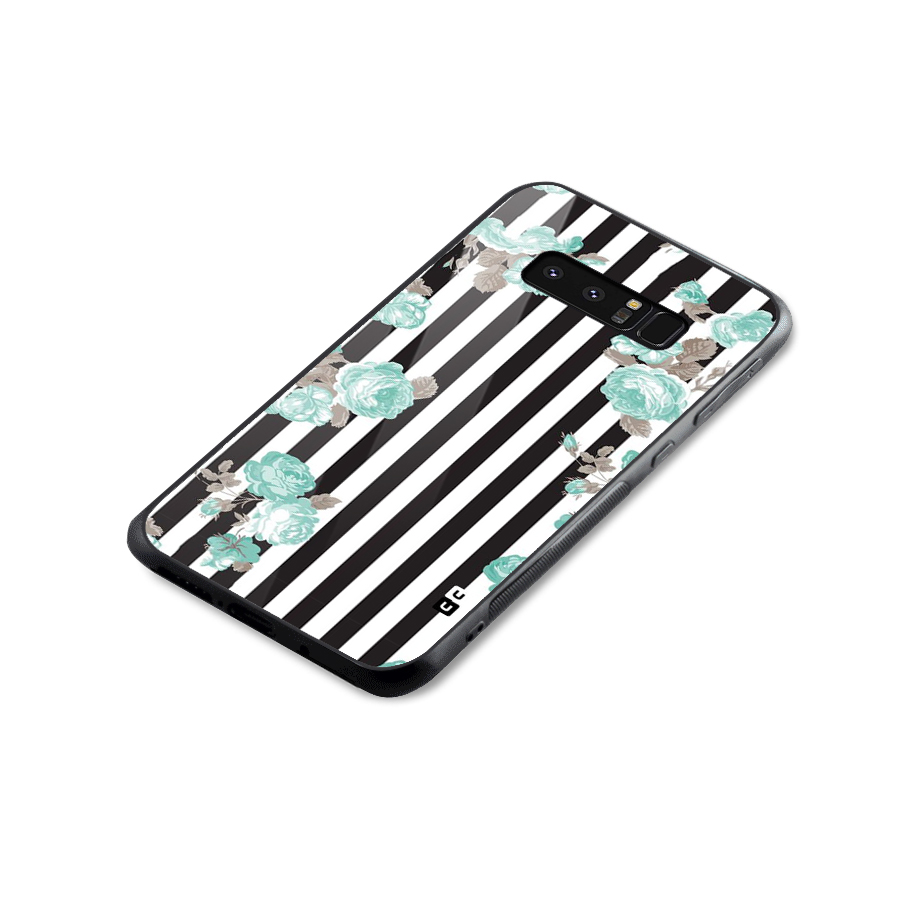 Stripes Bloom Glass Back Case for Galaxy Note 8